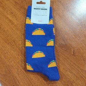 Happy Socks Blue with Yellow Taco Pattern